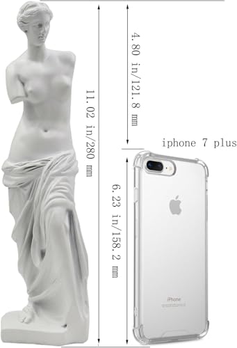 KIKITOY Venus de Milo Statue - Handcrafted Resin Sculpture 11 Inch Tall White Greek Goddess Art | Museum Replica for Home Décor, Office Desk, Bookshelf Display | Roman Aphrodite Mythology Decor