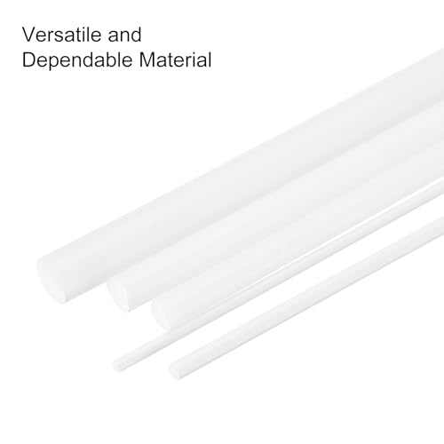 Image of uxcell 5 Pcs White Plastic Rods 2.5 x 250mm ABS Styrene Round Stick Round Solid Bar DIY Model for DIY Toys Building Making Architectural Model Making