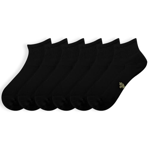 Image of +MD Bamboo Viscose Ankle Socks for Women and Men, Smell Control Breathable Cushioned Sole Casual 6 Pairs