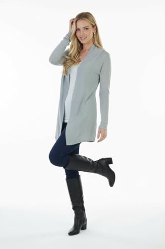 Image of ToBeInStyle Womens Open Front Long Sleeve Lightweight Asymmetrical Draped Cardigan with Side Pockets