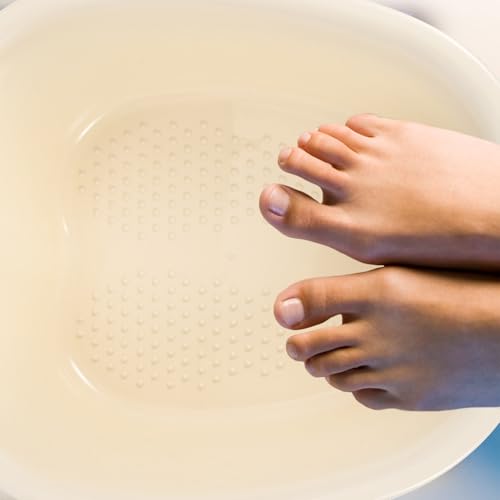 Cubo plástico para baño de pies con función masaje beige miniatura 5