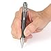 Cool Hand 4.9'' Carbon Fiber Bolt Action Pen with Retractable Stylus Tip for Any Touch Screen, Ballpoint Ink Refillable, Compact Size, Skelton Out Deep Pocket Clip (Carbon Fiber Silver)