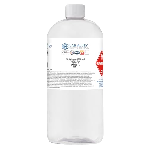 Ethanol 190 Proof (95%) USP/FCC Food Grade Alcohol, Kosher - 1 Liter