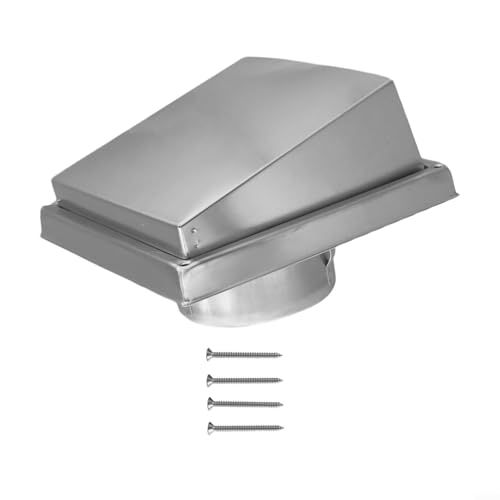 Cubierta de ventilación de acero inoxidable para secadora, paredes al aire libre, solapa acolchada antirretorno, campana de repuesto para ventilación de flujo de aire exterior (100 mm)