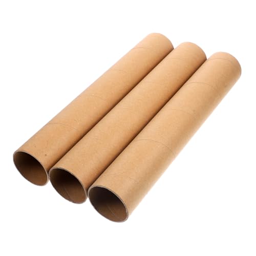 IWOWHERO 3pcs Kraft Paperboard Tubes for Crafts DIY Paper Tube Safe Material for Teen Art Projects