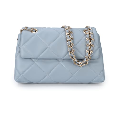 Gladdon Multi Pocket Shoulder Satchel Bag for Women Diamond Pattern Crossbody Bag Soft Leather Quilted Handbag with Sliding Chain Strap