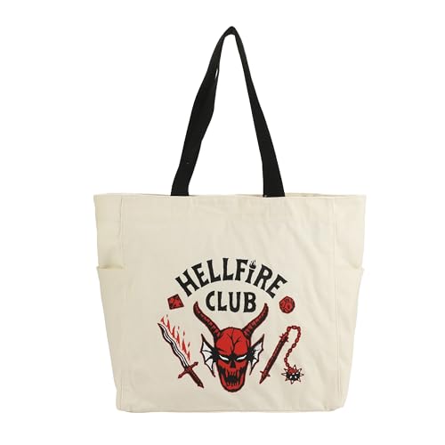 Bioworld Stranger Things Hellfire Club 15.5-Inch Adult Canvas Tote Bag