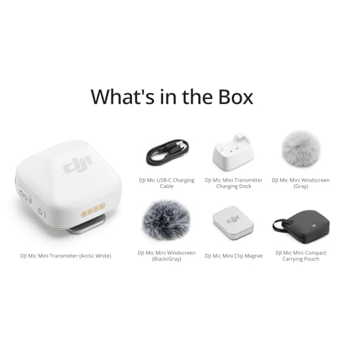 Image of DJI Mic Mini Transmitter (Arctic White), Ultralight, Wireless Lavalier Microphone for DJI Osmo Mobile 7P /Osmo Pocket 3, Noise Cancelling, Wireless Microphone for Camera /iPhone /Android, Vlog, Streaming