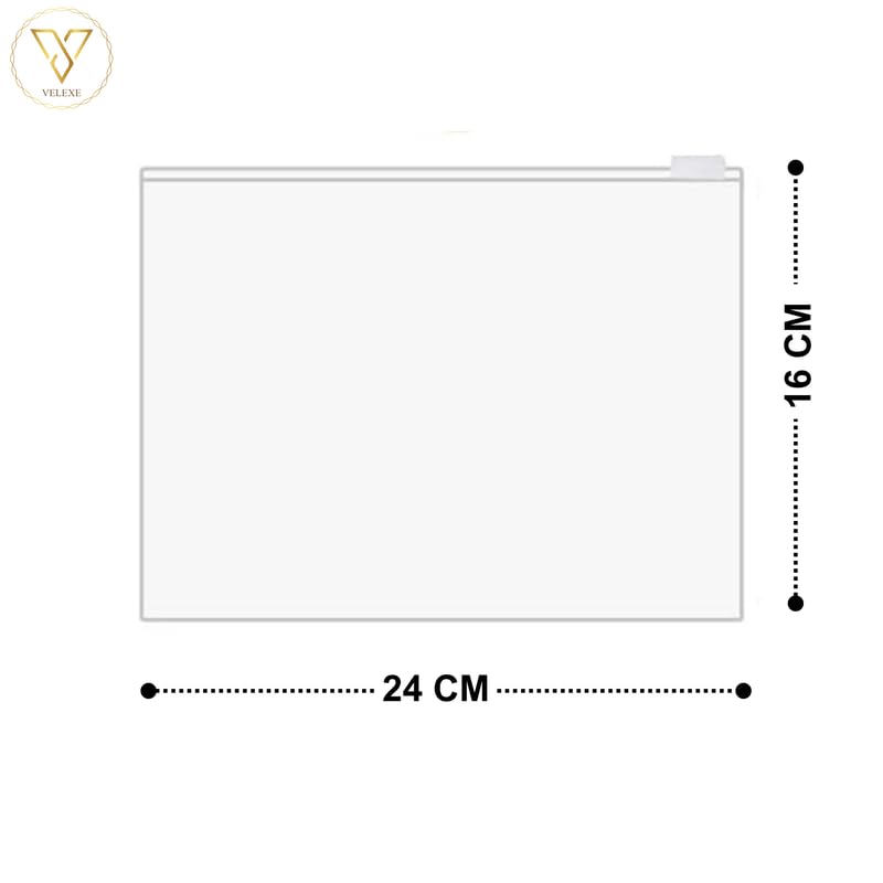 Image of Low Density Polyethylene Frosted Zipper Storage Bags with Air Hole - Pack of 10 (24cm*16cm),Durable, Multipurpose & Reusable Transparent Zip Lock Bags for Clothes, Travel,Packing & Organizing