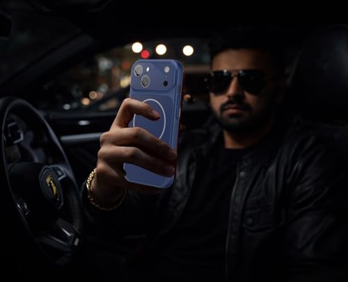 Image of SHINESTAR Premium Luxury Case Compatible with iPhone 14 | Protective Back Cover with Camera Lens Safety | Wireless Charging Support | Slim Fit Durable Design | Enhanced Grip Protection Blue