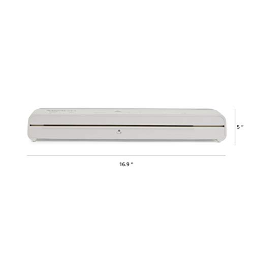 Amazon Basics 30.48 cm Thermal Laminator Machine with Rapid Warm-Up (1 min), 20 Assorted Laminating Pouches Included, White image 3