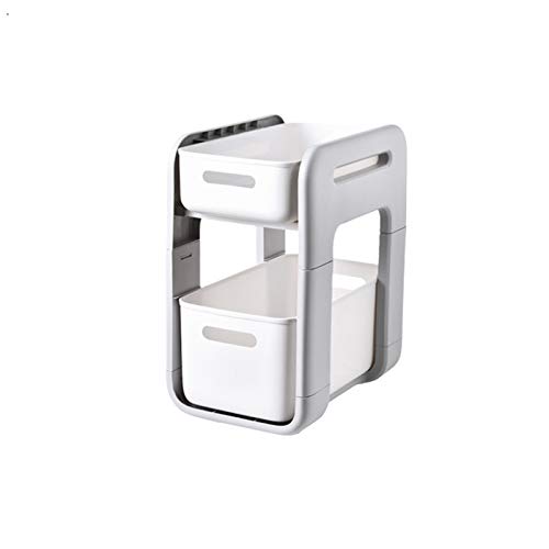 Yemiany Estante Multifuncional,almacenaje de Cocina bajo Fregadero,Cocina bajo Fregadero,Organizador Cocina,estanteria bajo Lavabo,Balda de Dos cajones,plástico,Blanquecino Cover