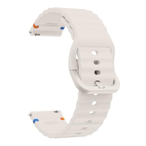 Image of YODI 22mm New Metal Buckle Original Colourful Stiching Points Silicone Strap Band Compatible with Amazfit GTR 2, GTR 2e, GTR 47MM / Noise Fit Endure, Fit Evolve, Fit Active Smartwatch Bands