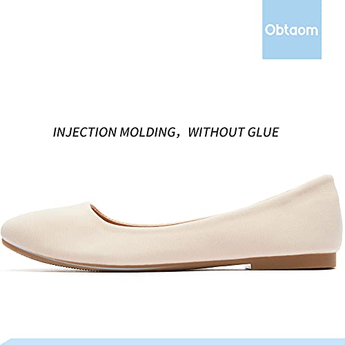 Image of Obtaom Round Toe Women Flat Shoes Slip on Girls Dress Black Ballet Flats