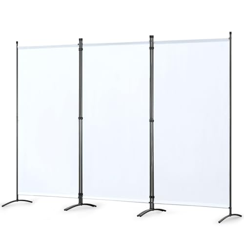 Angel Living Paravent 3 Paneler Vikbar rumsavdelare Fristående skärmvägg rumsavdelare Skiljevägg för kontor, balkong, sovrum, utomhusträdgård 243 x 180 cm (natur), 243 x 180 cm