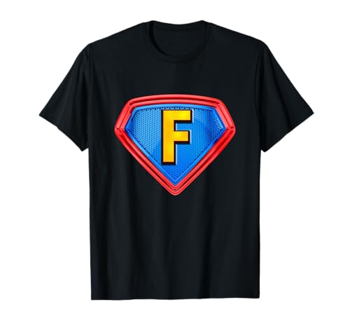 Cool Super F Alphabet Cute Initial Monogram Letter F Graphic T-Shirt