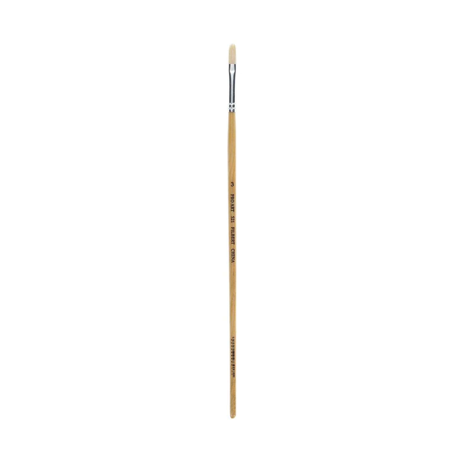 Pinceau Pro Art Brush White Bristle Filbert 3 idéal pour peindre la nature