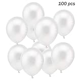 [page_title]-JOJOR 100 Stücke Luftballons Weiß Helium,Latex Weiss Ballons Ø 30 cm für Hochzeit Valentinstag Geburtstag Taufe Kommunion Party Deko