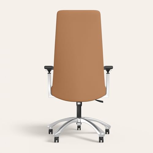 Image of Interio by Godrej Thrill Executive High Back Leatherette Executive Chair Tan, 3 Position Recline Lock