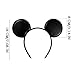 Batsysm PU Black Mouse Ear Headband Fashion Hairband for Amusement Park Party Unisex Adult and Children