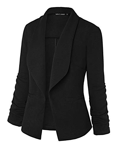Unifizz Women's 3/4 Sleeve Blazer Lightweight Casual Cardigan Jacket Work Office Blazers with Pockets2
