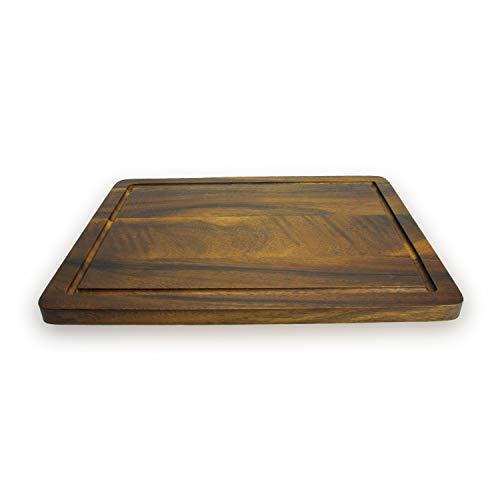 Roro Wooden Serving And Cutting Board For Serving And Food, Acacia 16 X 12 Inch Grooved Rectangle #TOP3
