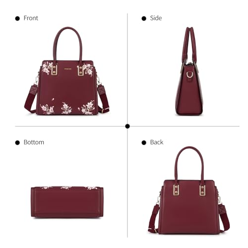 Image of Pomelo Best Purses and Handbags for Women with Multiple Pockets, Leather Top Handle Satchel Fashion Tote Shoulder Bags Ladies