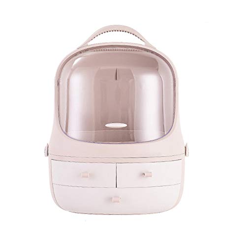 Boîte de rangement cosmétique rose étanche pour coiffeuse