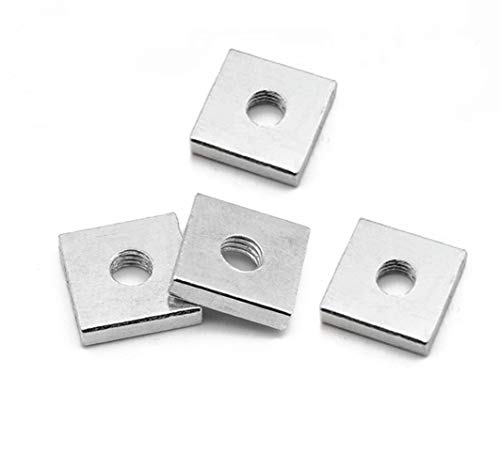 100PCS/PACK Square Thin Nut M3 M4 M5 M6,Galvanized Zinc Plated Thin Block Quadrangle Block GB39 Compatible with Prusa MK3 Carbon Steel (M3x7x2)