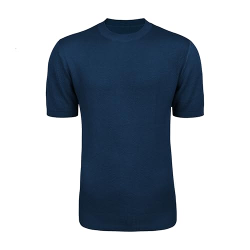 Men's Lightweight Short Sleeve Pullover - Casual Knit Thin Crew Neck Sweater, Perfect Basic Top for Fall4