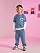 Voxikidio Size 5 6 Years Boys Fashion Clothes Longsleeve Sweatshirt Pants Set Fall Winter Outfits Set Blue(5-6Y)