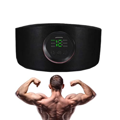 Biniveil Máquina Reductora Abdominal - Cinturón Estimulador Recargable | 18 Niveles 6 Modos de Masaje Tonificador Muscular para Fortalecimiento Fitness y Pérdida de Peso
