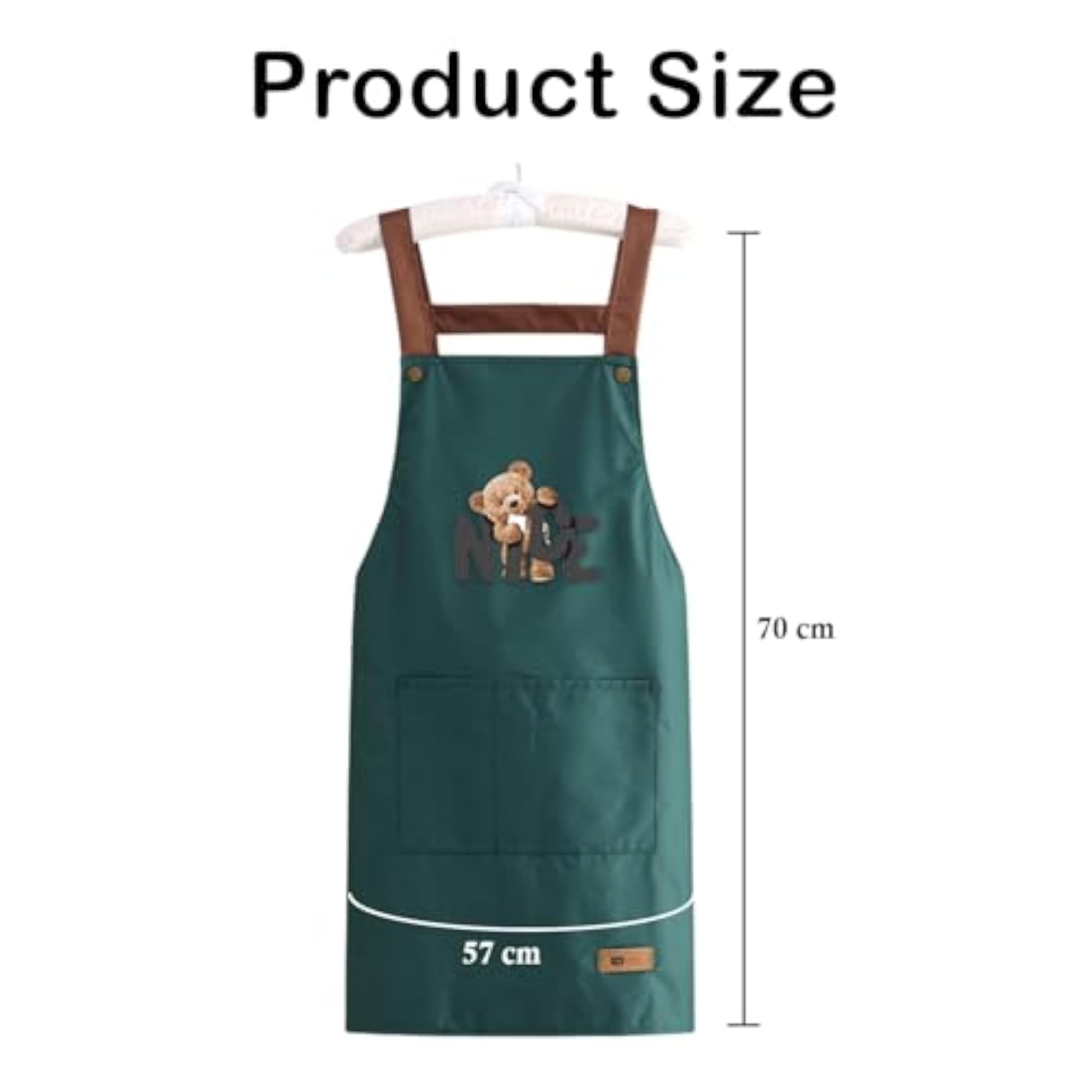 Adjustable Cooking Apron with Straps & Front Pockets