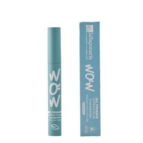 La Saponaria | Gel Fissante Sopracciglia Trasparente Effetto Laminazione, Styling Flessibile, Finish Naturale e Lunga Tenuta - con Fitocheratina, Aloe Vera e Tamarindo, Vegano e Bio, 10 ml