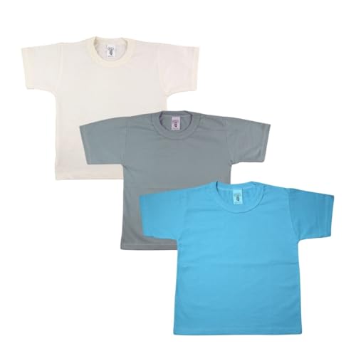 Kit 3 Camiseta Infantil Básica Lisa 100% Algodão