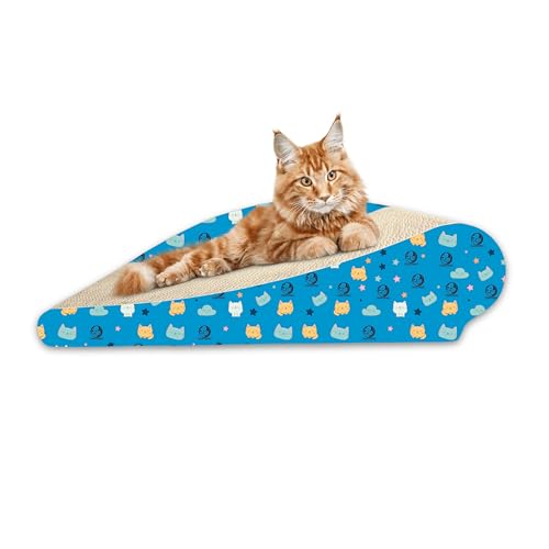 Image of Foodie Puppies Cat Scratcher Pad with Catnip for Cats & Kittens - (Chaise Lounger, Small) (42.5 x 26 x 10.5 cm) | Durable Corrugated Cardboard Scratching Board | Furniture Protection, Play & Relax