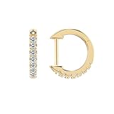 Ayoiow Hebilla D Plateille Plate Plata Oro Blanco Pendiente Criollo Pequeño Aro, Plata, Cubic Zirconia