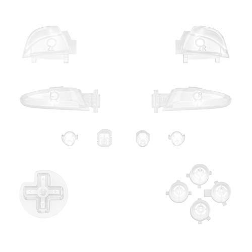 eXtremeRate ABXY D-Pad ZR ZL L R Botones para Nintendo Switch Pro Mando Teclas de Reemplazo Tacto Suave Botón Completo con Herramientas para Nintendo Switch Pro-Control NO Incluido(Transparente)