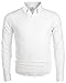 MOCOTONO Men's V-Neck Long Sleeve Pullover Casual Sweater White Large