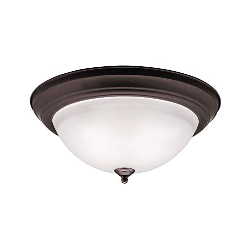 Kichler 8116OZ Flush Mount Round Glass Ceiling Lighting, Bronze 3-Light (16' W x 7' H) 180 Watts