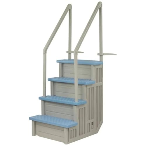 Escalera para piscina con peldaños antideslizantes 81 in altura miniatura 1