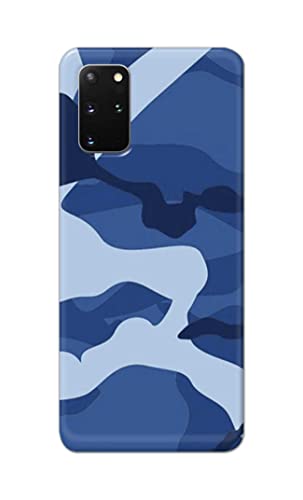 Image of Printed Hard Back Cover Case for Samsung Galaxy S20 Plus | S20+ 4G | Samsung S20+ 5G Back Cover (Army Blue Pattern) -1302