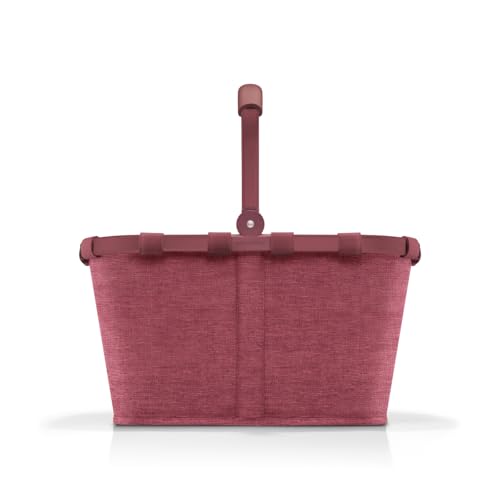 reisenthel Carrybag Sturdy Shopping Basket with Lots of Storage Space and Practical Inner Pocket - Elegant and Water-Repellent Design, Twist Maroon, 28 x 48 x 29 cm, Shopping basket