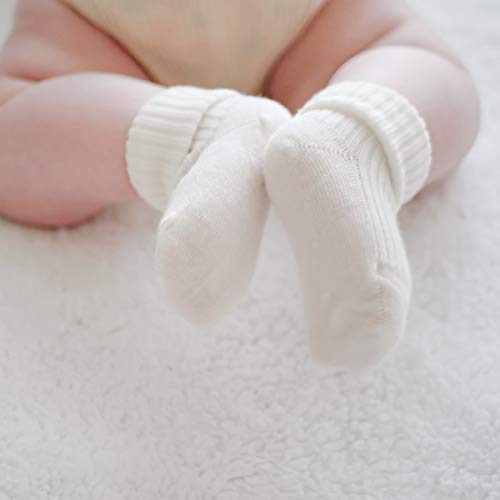 Wool Baby Socks From Woolino, Washable Merino Wool Infant Toddler Kids Socks, 6-12 Months, Brown-Gray/White (Pack Of 2) #TOP3