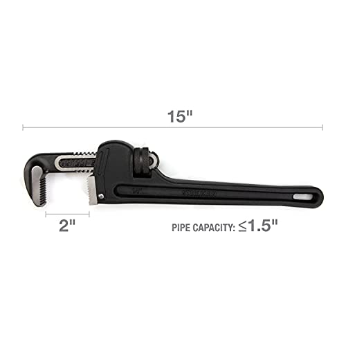 Image of Steelman 60877 14-Inch Heavy-Duty Cast Aluminum Straight Handle Pipe Wrench