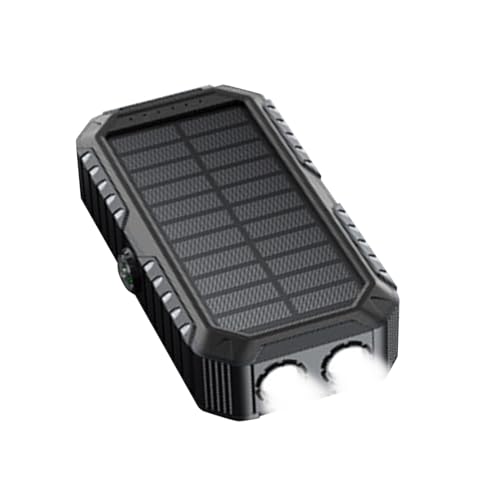 Cargador Solar Banco de Energía,Batería Externa Portátil - Power Bank 20000mAh con Manivela SOS, Cables Integrados, Linterna Strobe para Senderismo Viaje Actividades Exteriores