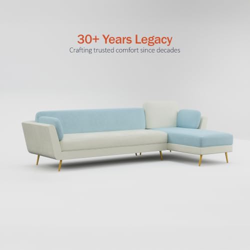 Image of Nuvola Premium Latex Fabric Sofa | 3, 4 & 5 Seater Options | 2 & 3-Toned Variants | Ultra-Soft Deep Seating Comfort | Modern Living Room Sofa | 3-Year Warranty