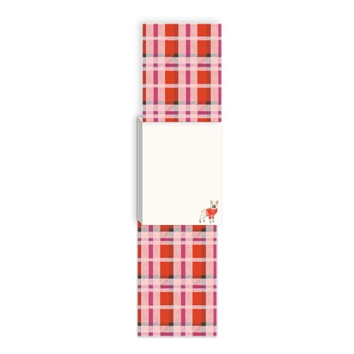 Image of Punch Studio Pocket Note Pads - 75-Sheet Snow Day Dogs Notepad with Fold-Over Cover & Magnet Closure, 3 inch x 4 inch, Frenchie