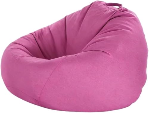 Funda de Puff Sin Relleno, Grande Lavable para Interior y Exterior, con Cremallera para Almacenar Peluches, para Salón, Habitación Jardín(Rose,90x110cm)
