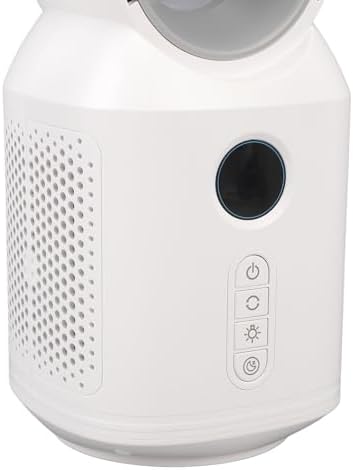 Desktop Bladeless Fan, 3 Gears 106 Degrees Oscillating Wind Rechargeable Desk Fan with LED Night Light for Office Home Bedroom